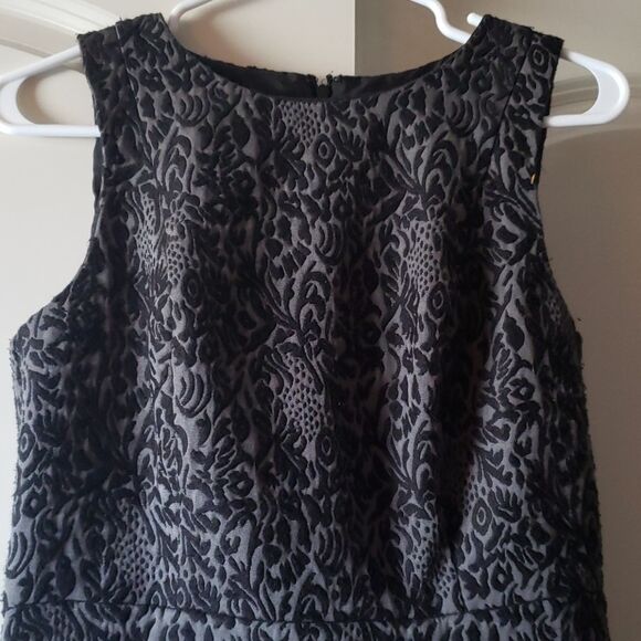 Loft Womens Black Jacquard‎ Sleeveless Shift Dress Size 4 - Picture 2 of 7